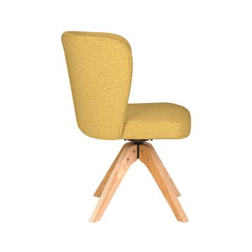 Chair Stan Ochre Wooden Swivel