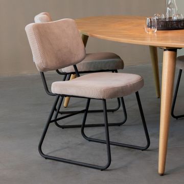 LABEL51 Eetkamerstoel Noah - Naturel - Ribcord