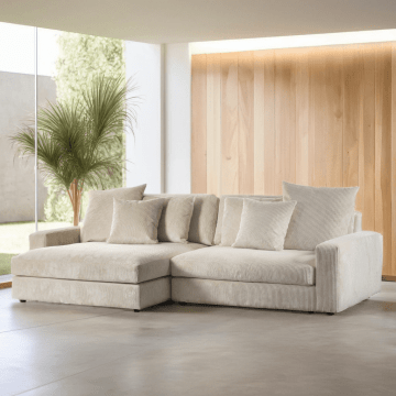 Adore 3 Zits Bank Cl L+R, Stof Lincoln 83, Rib920 Naturel