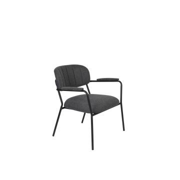 Lounge Chair Jolien Arm Black/Dark Grey