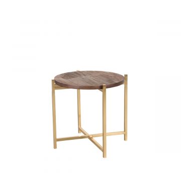 LABEL51 Bijzettafel Dox - Espresso - Mangohout