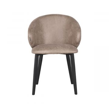 LABEL51 Eetkamerstoel Logan - Taupe - Microfiber