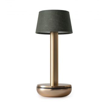 Humble Two Table Light Gold/Emerald Linen