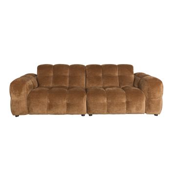 Sofa Hackman 3-Seater Velours Cognac