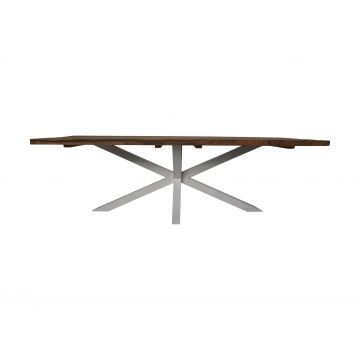 Adore Hsm Collection-Rechthoekige Tuintafel-180X90X76-Naturel/Wit-Teak/Metaal