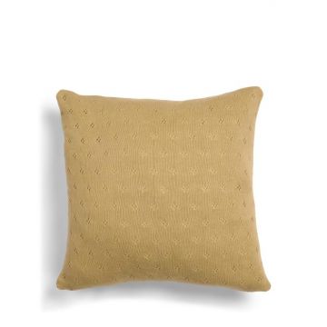 Essenza Sierkussen vierkant Knitted Ajour Sierkussen vierkant Fern yellow 50x50