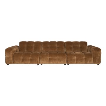 Sofa Hackman 4,5-Seater Velours Cognac