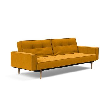 Innovation Living Sofa Bed 115 Splitback Styletto Light Wood Arms