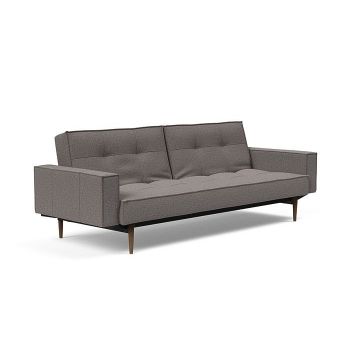 Innovation Living Sofa Bed 115 Splitback Styletto Dark Wood Arms