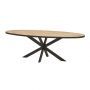 Lugano Eetkamertafel 300x110 met metaalrand en spinpoot