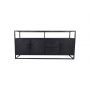 HSM Collection-Dressoir Verona 3 Deur 2 La-180x40x85-Zwart-Mango/Metaal