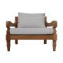 HSM Collection-Tuin Loungestoel Bahama-90x95x90-Naturel/Wit-Teak/Stof