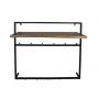 HSM Collection-Wandkapstok Met Plank 11 Haken-100x30x80-Naturel/Zwart-Acacia/Metaal