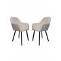 HSM Collection-Eetkamerstoel Demi S/2-60x54x82.5-Creme/Zwart-Stof/Metaal