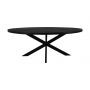 HSM Collection-Ovale Eettafel Melbourne-160x90x76-Zwart-Mango/Metaal