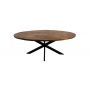 HSM Collection-Ovale Eettafel Melbourne-160x90x76-Naturel/Zwart-Mango/Metaal