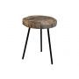 HSM Collection-Bijzettafel Petrified -ø40-44x54-Assorti/Zwart-Steen/Metaal