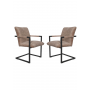 HSM Collection-Eetkamerstoel Boston S/2-56x68x89-Lever-Stof/Metaal