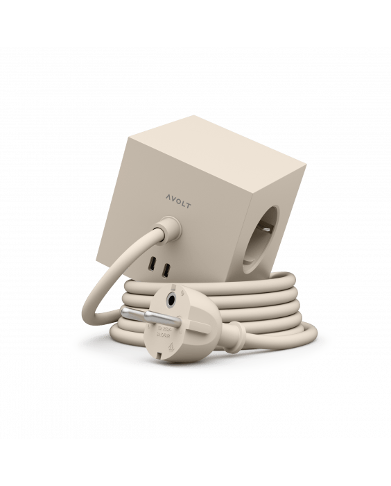 AVOLT Square 1 with 30W Dual USBC & Magnetic base - 1.8m - Beige